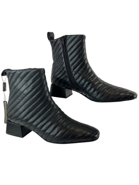 Napoleoni Shoes - Napoleoni Boots Womens Sz 40 9.5 US Black Quilted Italy Ankle Leather New $269